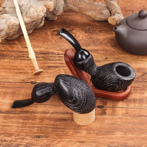 Fashion Oak Kugelfisch Pfeife Handarbeit Massivholz Pfeifen Tabak Zigaretten Pfeifen - Bild 1 von 6