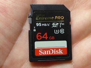 San Disk Extreme Pro 64GB 95MB/s  v30  Class 10 SDXC Memory Card