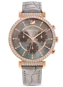 Swarovski Passage Chrono Swiss Made, Leather, Gray, Rose gold-tone Watch 5580348 - Picture 1 of 5