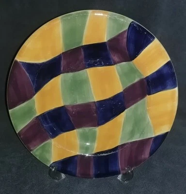 Plato de cena Chromatique pintado a mano por Tabletops Unlimited Foto 1 de 4