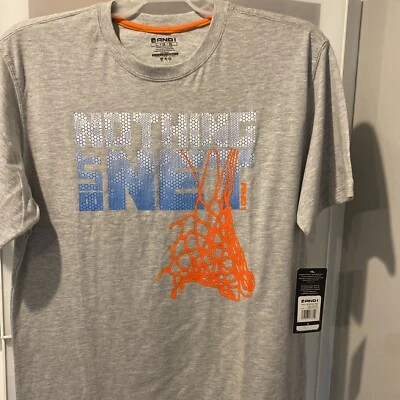 AND1 Mens Nothing But Net Graphic Tee Size Large Grey Blue Orange  🏀 Hoops - Image 1 of 4