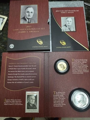 2015 TRUMAN Coin and Chronicles Set US Mint SILVER Medal Reverse PROOF $ Stamp - Image 1 of 4