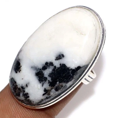 Anillo turquesa búfalo blanco enchapado en plata 925 talla US 6 GW Foto 1 de 3