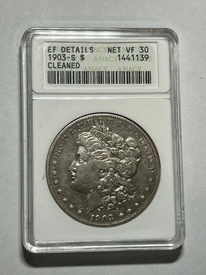 1903-S Morgan Silver Dollar ANACS XF Details Tough Date - Image 1 of 4
