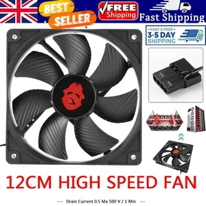 Duży 4Pin High Speed Desktop Chassis Fan 12V Duża objętość powietrza Komputer PC Case UK - Zdjęcie 1 z 12