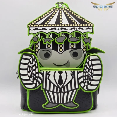 Mini mochila Loungefly Beetlejuice Chibi Carousel Beetlejuice brilla en la oscuridad Foto 1 de 4