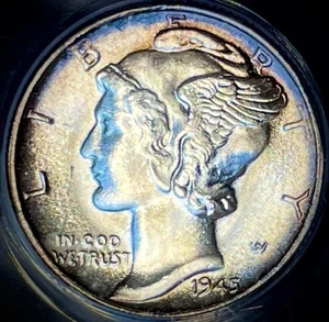 1945-S Silver Mercury Dime 10C ANACS MS-65 Micro S (Light Toning 11 C) - Picture 1 of 3