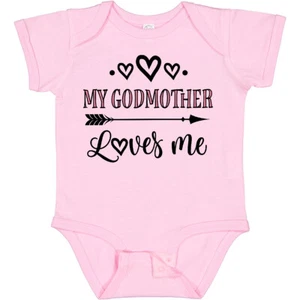 Inktastic My Godmother Loves Me Girls Baby Bodysuit Godmom Goddaughter Childs - Picture 1 of 8