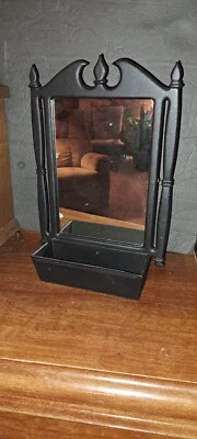 Espejo Emig Antiguo Estuche Hierro Federal Negro con Maceta Foto 1 de 3