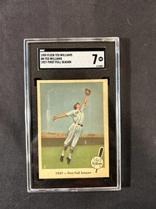 1959 Fleer Ted Williams #8 1937 prima stagione completa grado 7 - Foto 1 di 2