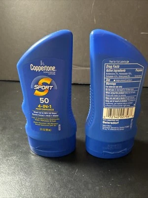 Coppertone Sport 50 4-IN-1 Performance - SPF 50 - Lot of Two 3oz Lotions - New - Image 1 of 2