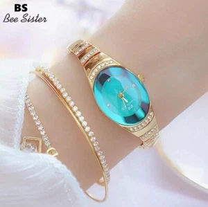 Fashion Small Watches Women Quartz Wristwatches Luxury Jewelry Bracelet - Green - Picture 1 of 6