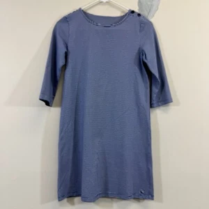 Vineyard Vines Girls Fine Line Stripe Tisbury Dress Size L-14 Stretch Knit - Picture 1 of 7