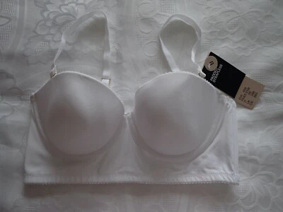 H&M, Sujetador Acolchado Sin Tirantes Talla 16B, Color Blanco Foto 1 de 2