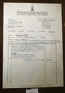 Factura Maserati Stirling Moss 1954 para auto de carreras 250F ***((copia facsímil)*** - Imagen 1 de 6