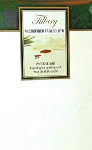 Arlee Tillary Microfiber Round or Oblong or Oval White Tablecloth - Picture 1 of 1