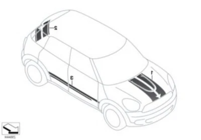 Striscia guarnizione laterale originale BMW MINI Paceman R61 decalcomania destra O/S nero 51149810696 - Immagine 1 di 4