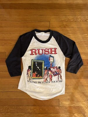 Camisa Rush Vintage 1981 Moving Pictures Tour manga 3/4 cuartos Foto 1 de 3