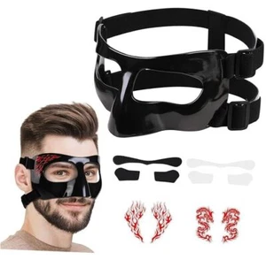 Nose Guard for Broken Nose Adjustable Basketball Baseball Face Black Close - Picture 1 of 7