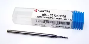 Taladro de flauta 165-0512AG358 Kyocera 1,30 mm carburo 2 alto rendimiento 0,0512" diámetro - Imagen 1 de 3