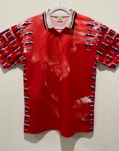 Men's Morla Thailand V-Neck Football Soccer Jersey Size M/L (pit-2-pit 23") EUC - Picture 1 of 5