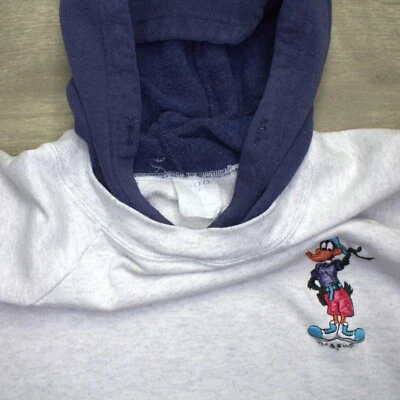 Sudadera con Capucha Vintage Looney Tunes Pato Lucas Rap Estilo 2 Colores Desteñida Warner Bros XL Foto 1 de 4