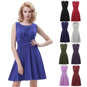 New Dress Evening Elegant Cocktail Vintage Party Purple Swing A-line Poque Neck - Picture 1 of 84