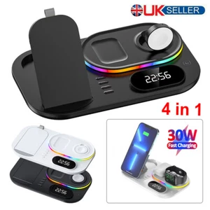 30W Fast Wireless Charger Stand Dock For Apple iPhone Samsung Android Phone UK. - Picture 1 of 27