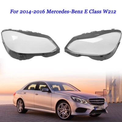 Cubierta de lente de lámpara de faro izquierdo+derecho para Benz W212 E63 E250 E300 E350 2014-2016 Foto 1 de 4