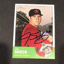 J.B. Shuck Astros Signed Auto Autographed 2012 Topps Heritage Card #77 ~COA