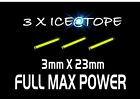 isotopes 3 X ICE YELLOW ICE@TOPE  Carp Fishing 3mm X 23mm FULL MAX POWER 