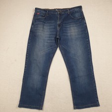 Lee Cooper Mens Jeans Size 36W 26L (HEMMED) Straight Relaxed Loose Fit Blue