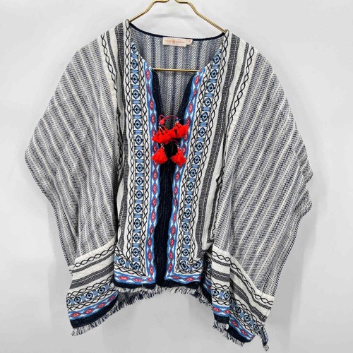 Poncho tunica Tory Burch Blaire ricamato vestibilità ampia taglia small