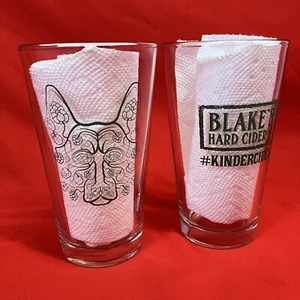 2 - Blake's Hard Cider Company Glasses / Groovy Dog / 16 Ounce / Pint Glass Set - Picture 1 of 10