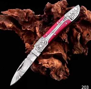 Custom Made Hand Forged Damascus Steel Folding EveryDay Carry Pocket Knife 879 - Picture 1 of 5