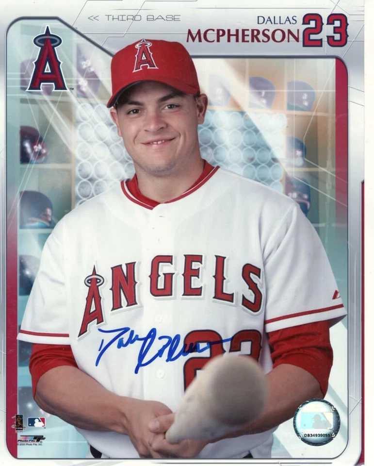 FOTO 8X10 FIRMADA AUTOGRAFIADA DE DALLAS MCPHERSON LOS ANGELES ANGELS CON CERTIFICADO DE AUTENTICIDAD Foto 1 de 1