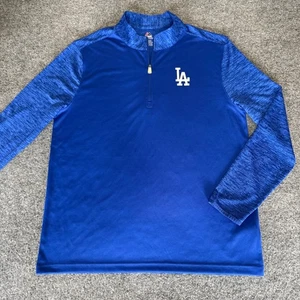 Los Angeles Dodgers Sweatshirt Mens XL Blue Pullover 1/4 Zip MLB Baseball - Picture 1 of 8