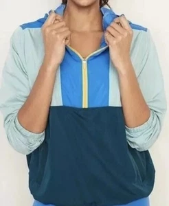 NEW Old Navy Womens Color Block 1/2 Zip Hoodie Windbreaker Anorak Jacket M NWT - Picture 1 of 4
