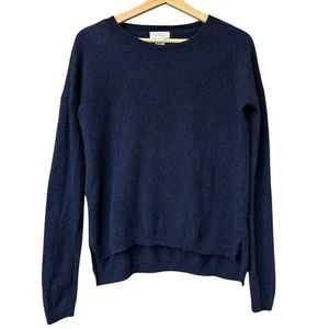 Suéter Barneys New York Azul Calce Ajustado Cuello Redondo 2 Capas 100% Cachemira Estampado en V L - Imagen 1 de 6