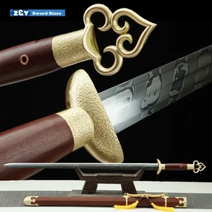Hoja de acero doblada de calidad Song Jian 环首宋剑 Espada china KUNGFU batalla Dao Q8566 - Imagen 1 de 13