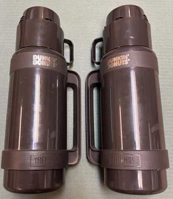 2 Termos de Café Dunkin' Donuts Vintage Años 90 Con Taza - Inglaterra 1 Litro Foto 1 de 2