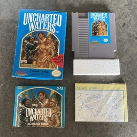 Uncharted Waters Nintendo NES Complete CIB Booklet Map Cartridge Foam  KOEI