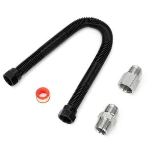 3/4" x 18" Non-Whistle Flexible Flex Gas Line for Fireplace & Firepit + Adapters - Picture 1 of 16