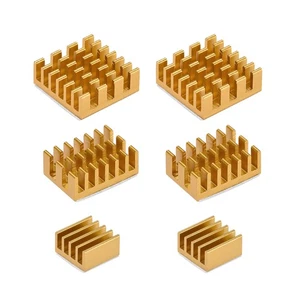 Gold Tone Aluminum Heatsink with Conductive Adhesive Pad for 2 Set - Zdjęcie 1 z 3