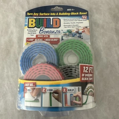 Build Bonanza Building Block 12'-Peel & Stick Tape- Blocks, Mega Bloks, Etc. NEW - Image 1 of 4
