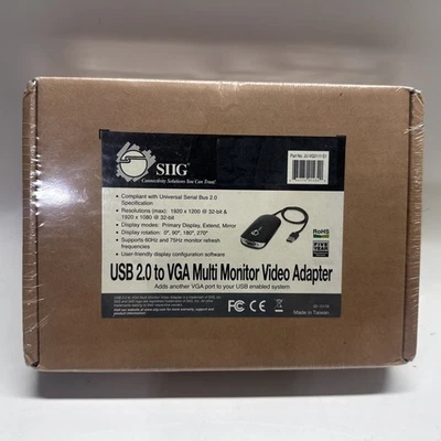 NEW SIIG USB to VGA Multi Monitor Video Adapter JU-VG0111-S1 works on USB 2.0 up - Image 1 of 3