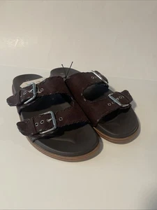 Time and Tru Women's Brown Whipstitch Footbed Sandal Size 11 New - Picture 1 of 7