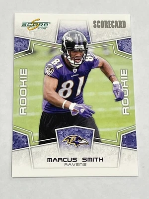2008 Score Football Scorecard #/649 - Marcus Smith RC - Baltimore Ravens - Image 1 of 2