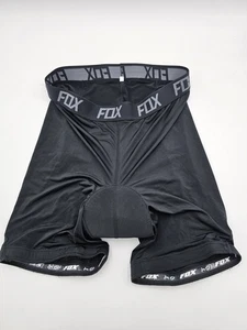 Fox Racing Padded Bike Shorts Men  Large SZ 34 Black Compression Cycling Liner - Picture 1 of 7