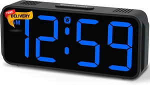 Small Digital Alarm Clock Plug in for Bedrooms Bedside Tiny Electric Clock L.... - Bild 1 von 12